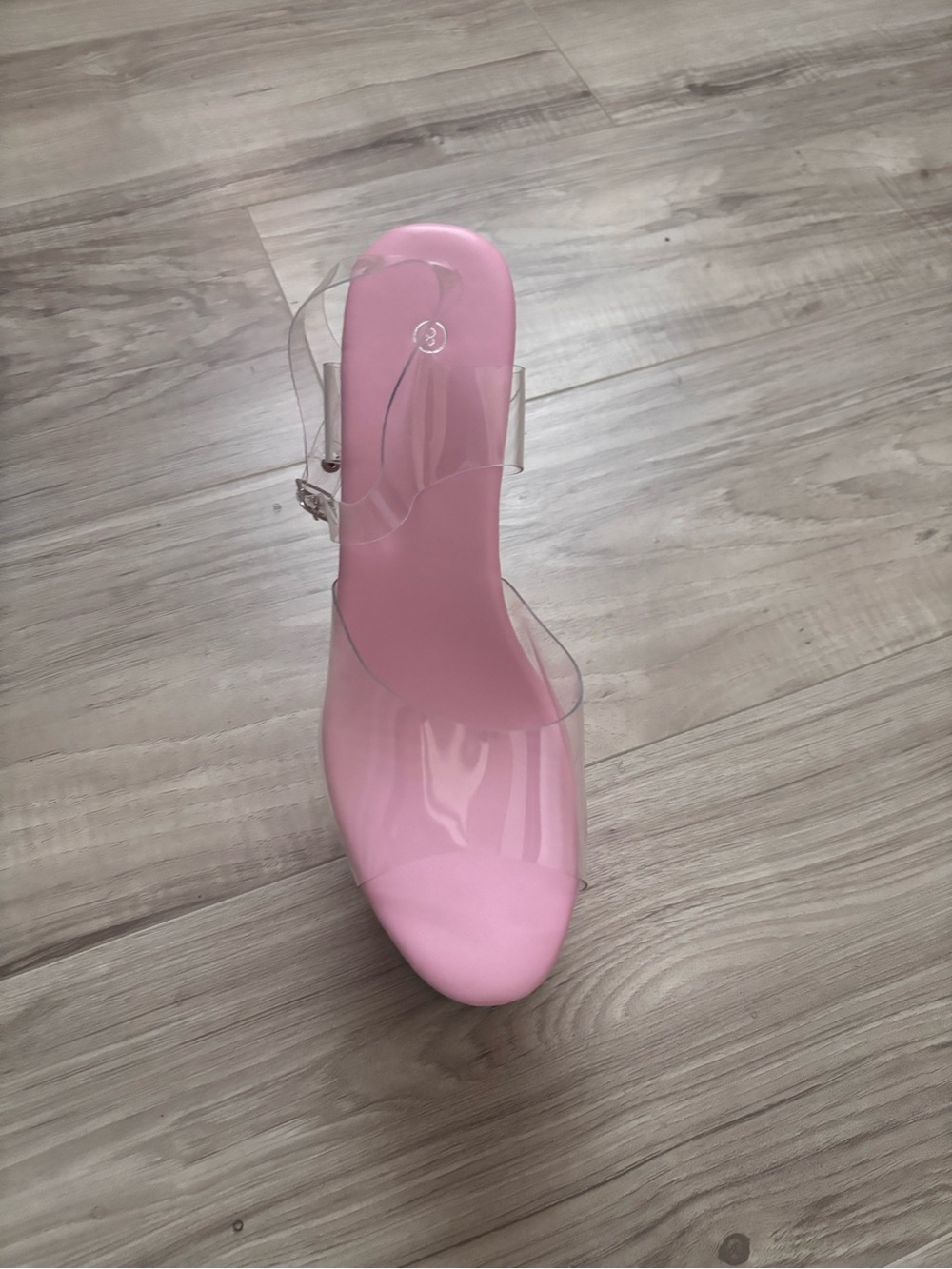 Pink Clear-Strap Women's Heel Sandal